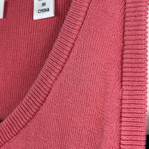 ALC Womens Sleeveless Tank Top  Women Size Large Coral Pink Cotton Round Neck - Picture 4 of 13